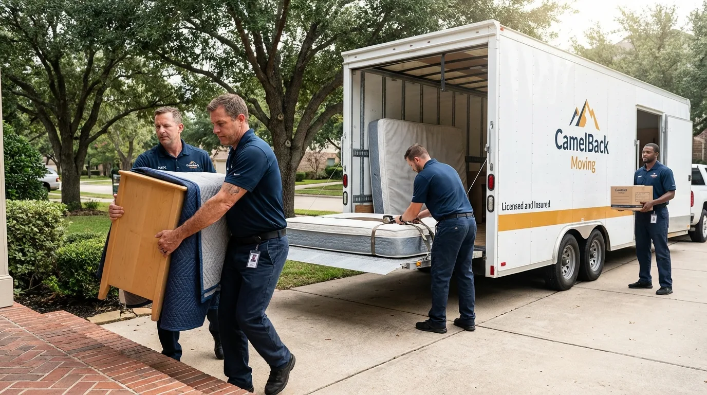 Crew loading residential truck for cross-state move from Downingtown, PA